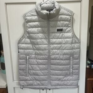 Simply Southern Vest Mens MEDIUM Two Tone Gray Puffer Quilted Western Cowboy